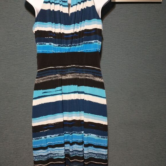 focus sleeveless silky stretchy striped midi dress 12 - Picture 4 of 4